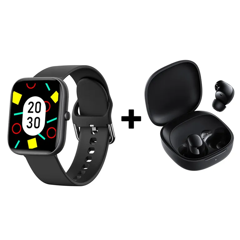 Reloj inteligente de pantalla grande HD + combo Redmi Buds 6 Play Negro