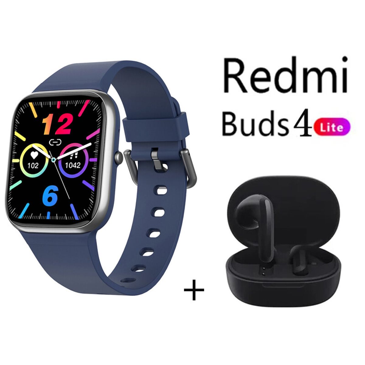 XIAOMI - Y9PRO reloj inteligente Azul + xiaomi Redmi Buds 4 Lite - Negro