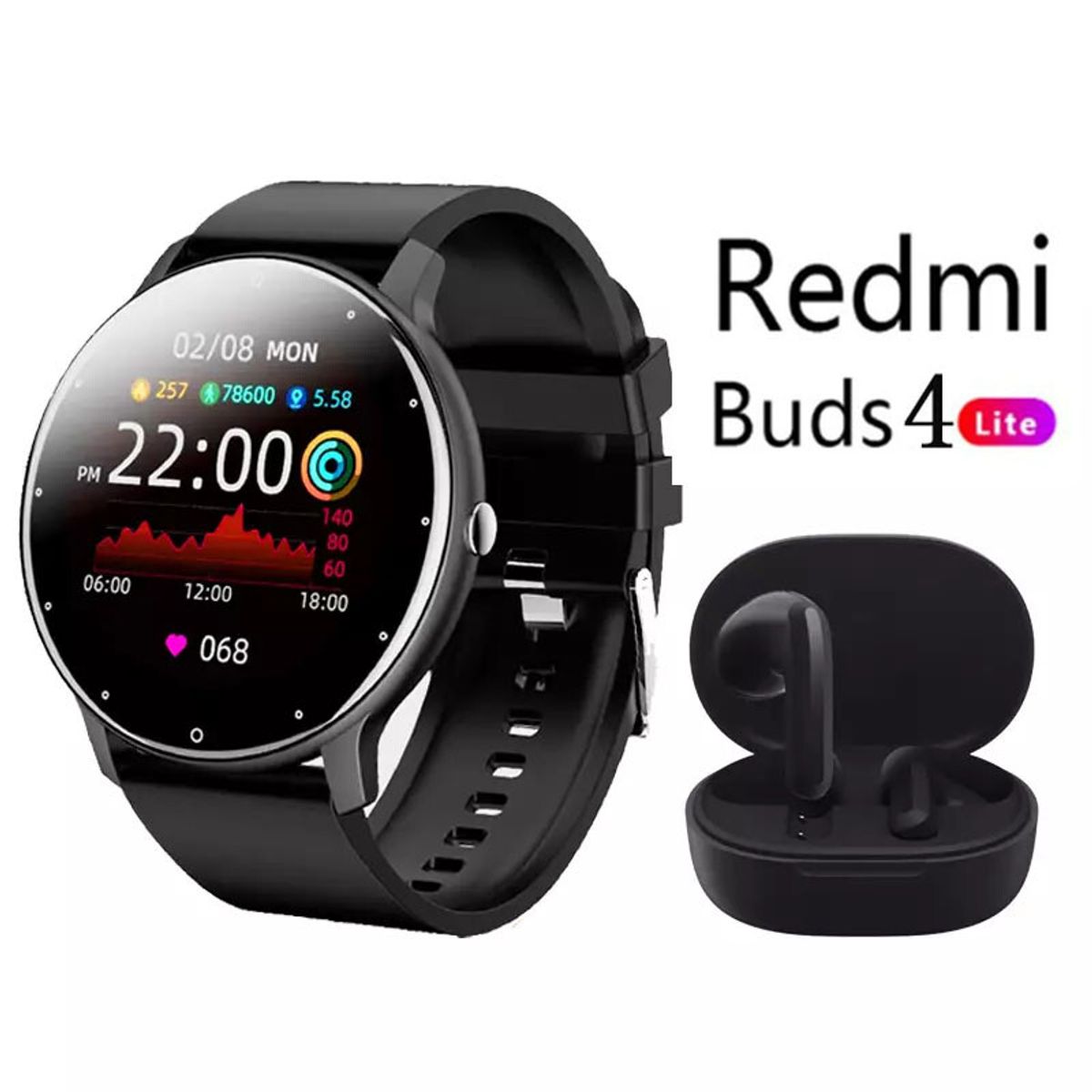 XIAOMI - Audifonos bluetooth xiaomi buds 4 lite y Zl02 reloj inteligente