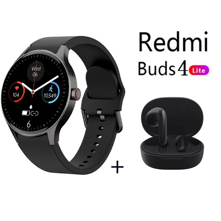 Y80 reloj inteligente deportivo Negro + Redmi Buds 4 Lite - Negro