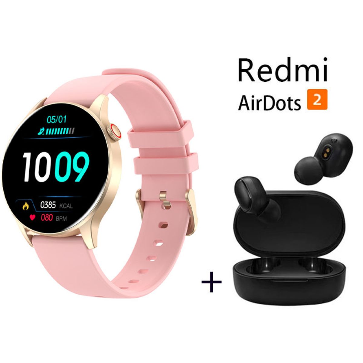XIAOMI - Y85 reloj inteligente deportivo + combo Redmi AirDots 2 - Rosado