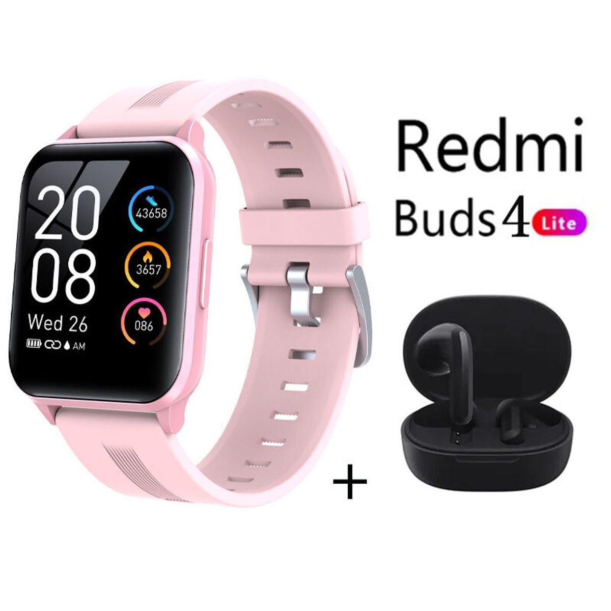 XIAOMI - Y79 reloj inteligente deportivo Rosado + combo Redmi Buds 4 Lite