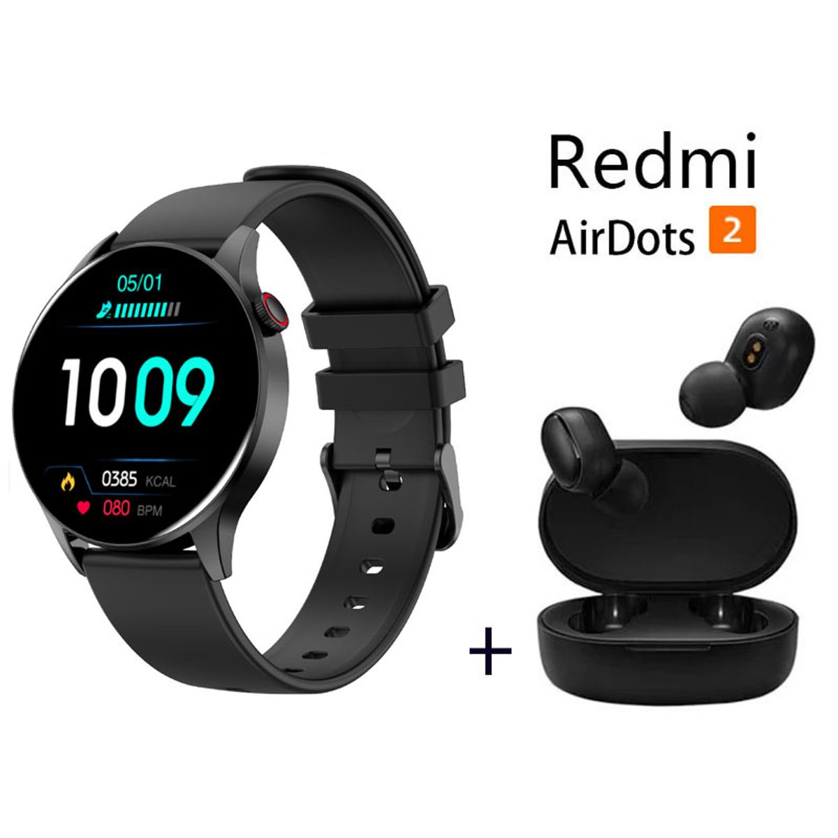 XIAOMI - Y85 reloj inteligente deportivo + combo Redmi AirDots 2 - Negro