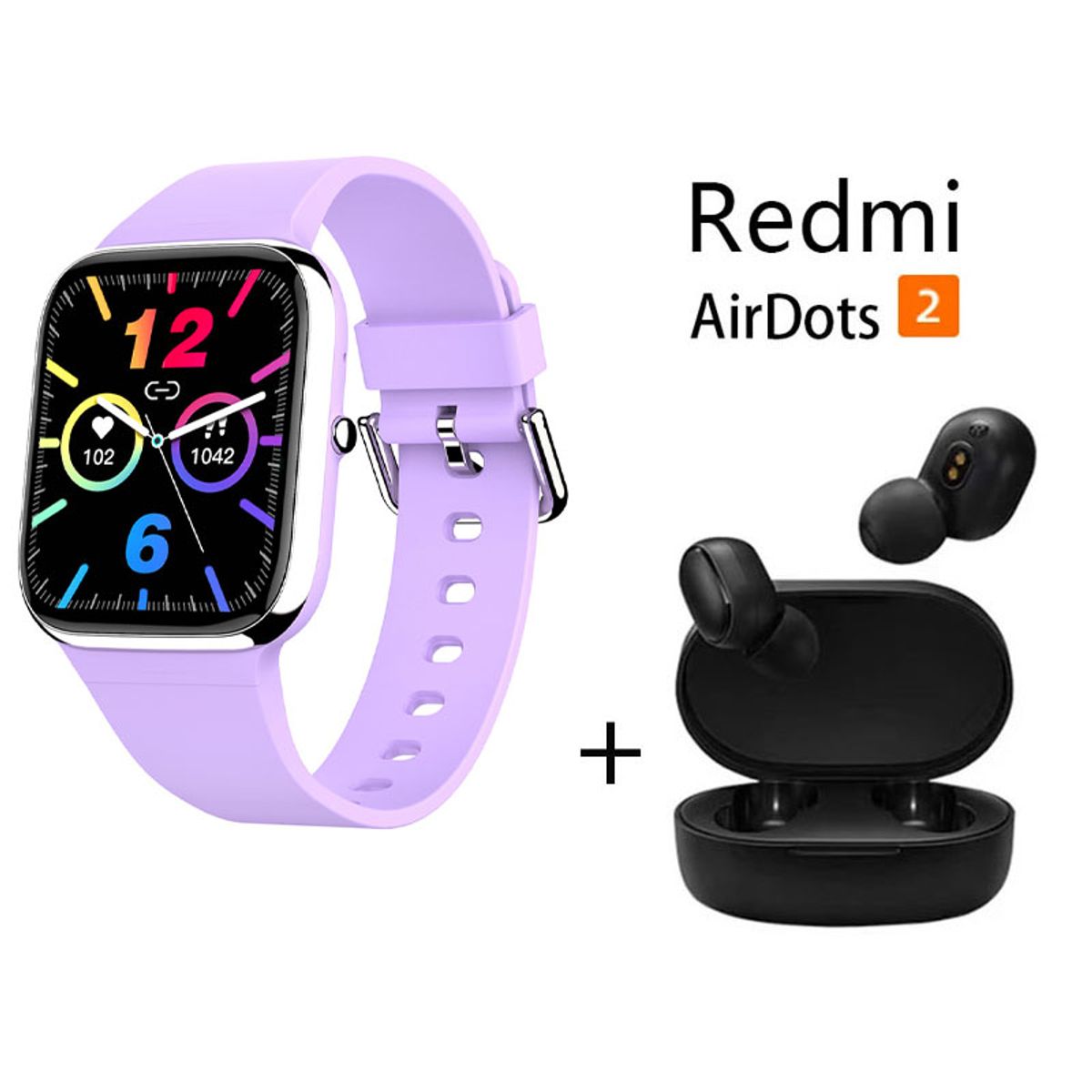XIAOMI - Y9PRO reloj inteligente deportivo + combo Redmi AirDots 2 - Morado