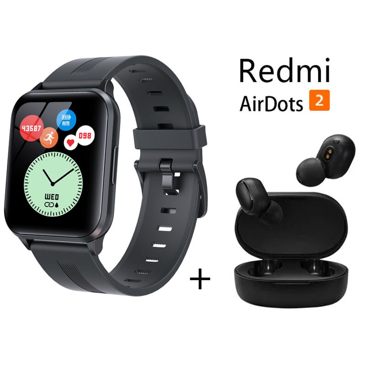 XIAOMI - Y79 reloj inteligente deportivo + combo Xiaomi Redmi AirDots 2 - Negro