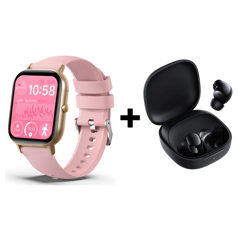 Reloj inteligente + combo Redmi Buds 6 Play - Rosa
