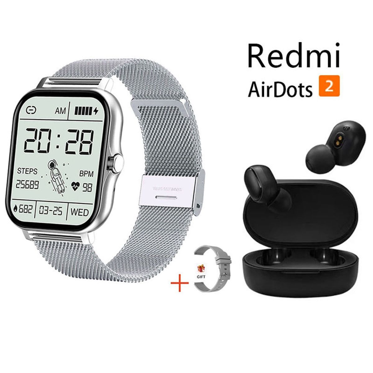 XIAOMI - Reloj inteligente plata de 183 pulgadas + combo Xiaomi Redmi AirDots2