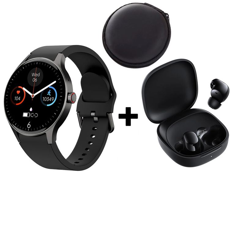 Smartwatch Y80-P y Audifonos Redmi Buds 6 Play y Estuche