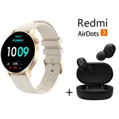 XIAOMI - Y85 reloj inteligente deportivo + combo Redmi AirDots 2 - Blanquecino