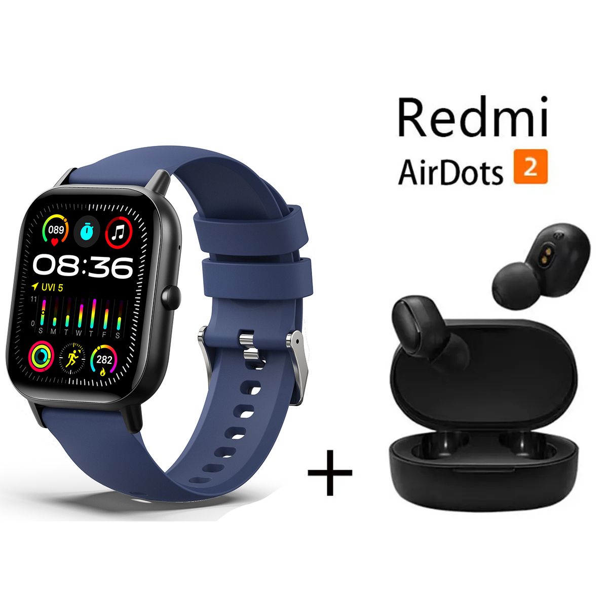 XIAOMI - Reloj inteligente  + combo XIAOMI Redmi AirDots 2 - Azul