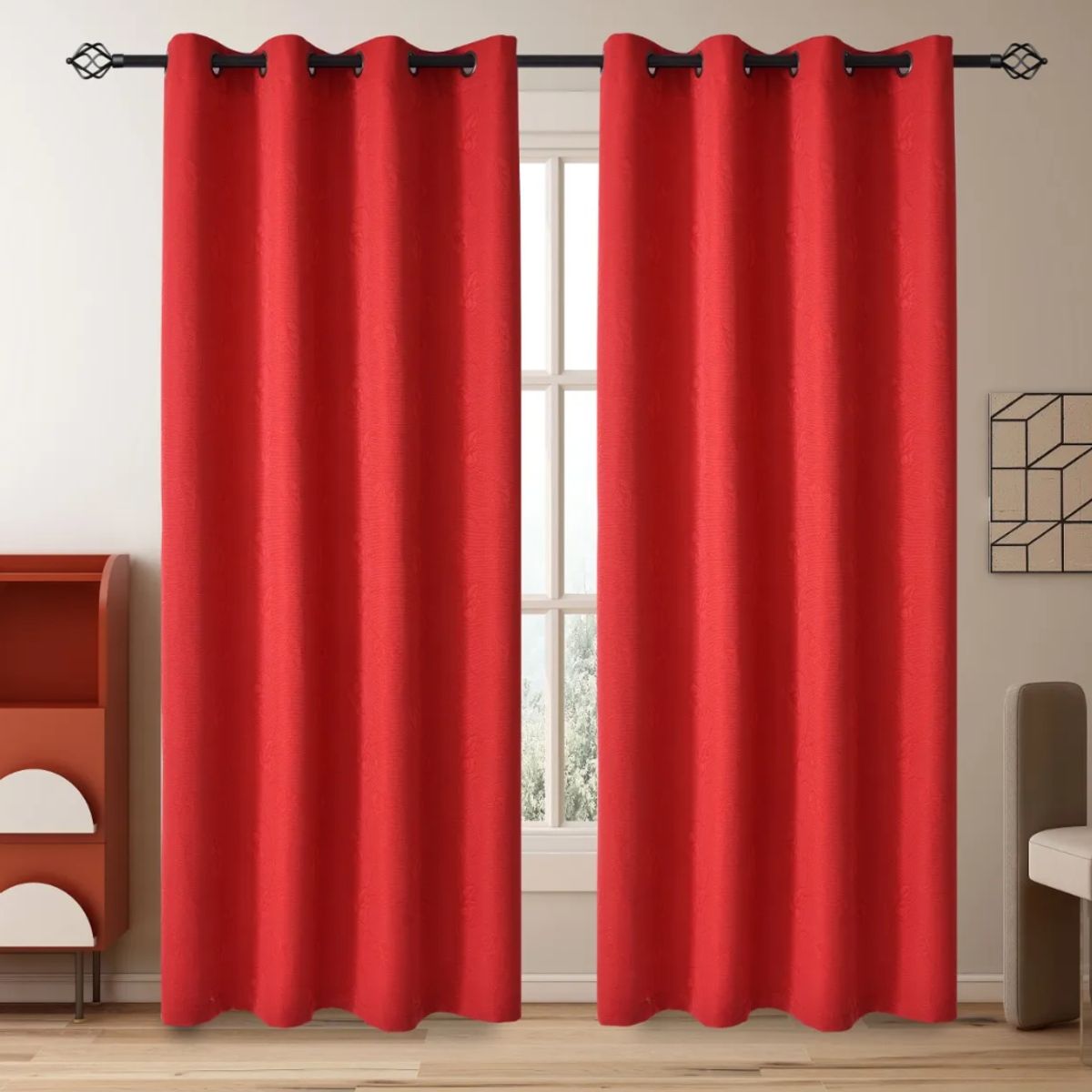 OKAY - Set Cortinas Hogar 2 Paños 140x220 Cm Diseño Turlipan