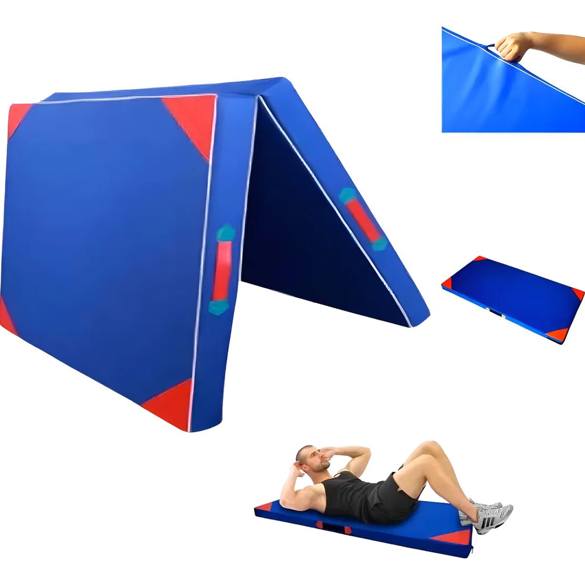 GENERICO - Colchoneta Deportiva Tela Lona Oxford 100x50x5cm ejercicio Color Azul