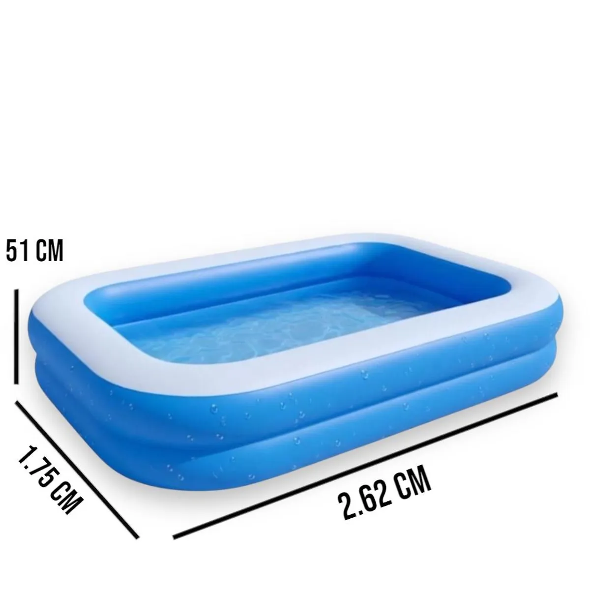 GENERICO - Piscina Inflable Rectangular 262x175x51 Cm