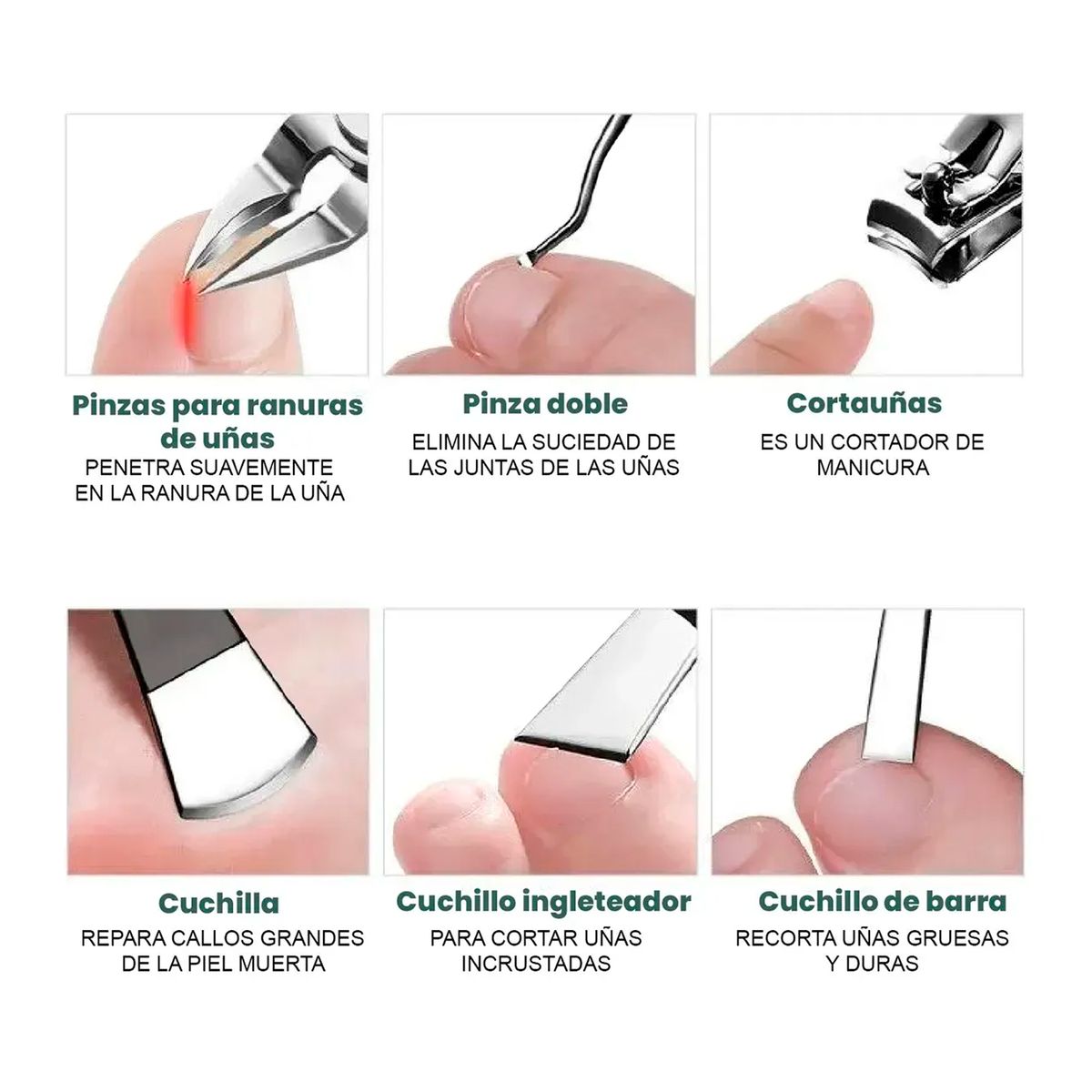 OFERTABKN - Set 11 Piezas Juego Herramientas Para Uñas De Manos Y Pies