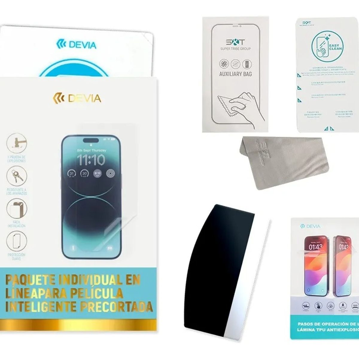 DEVIA - Kit Carcasa Lamina HD para iPhone 17 Pro Brilla