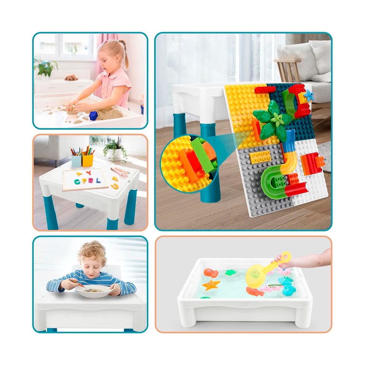 OFERTABKN - Mesa Didactica De Bloques Construcción Mas Silla