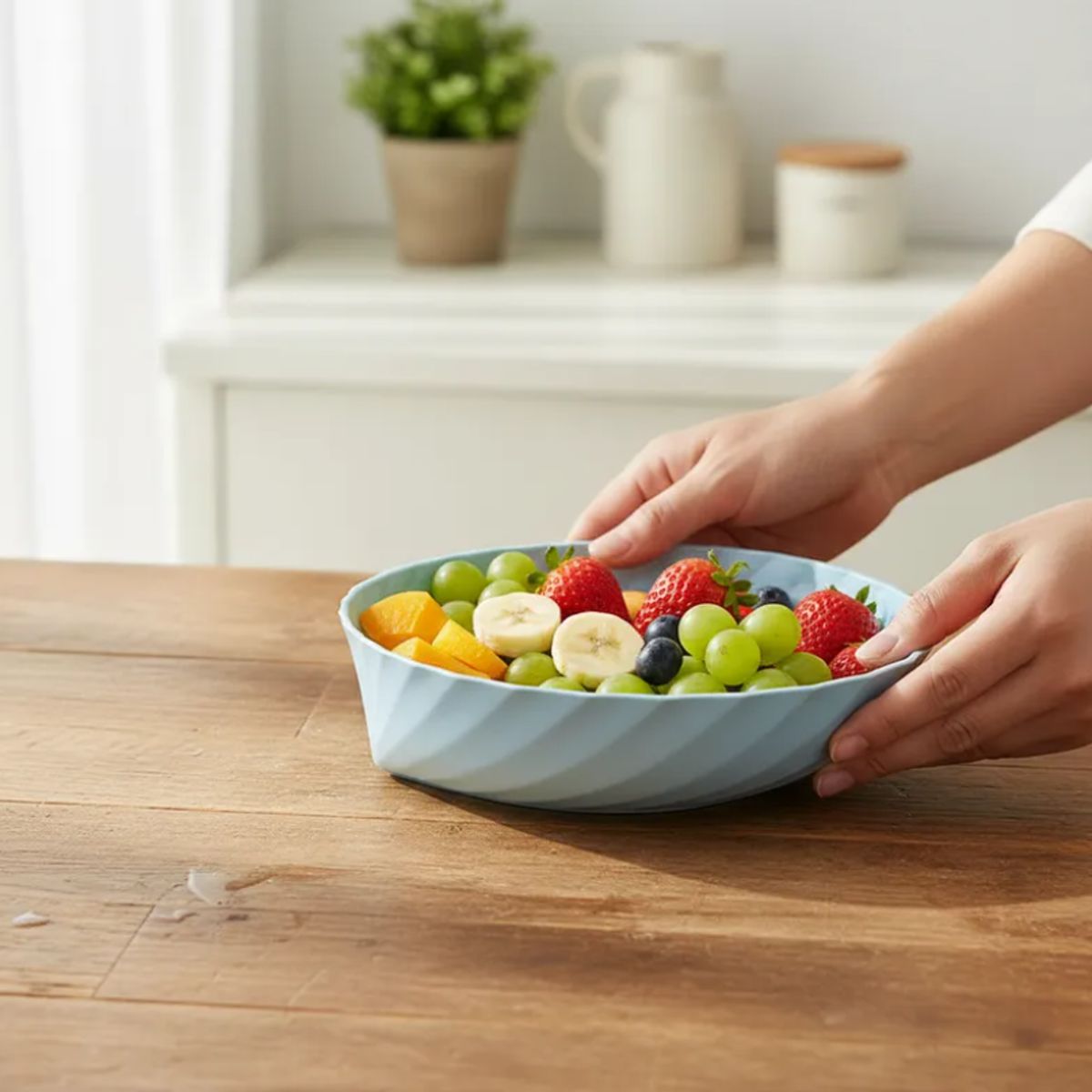 GENERICO - x2 Fuente Bowl Plástico Frutero Ensaladera Diseño Moderno 275cm