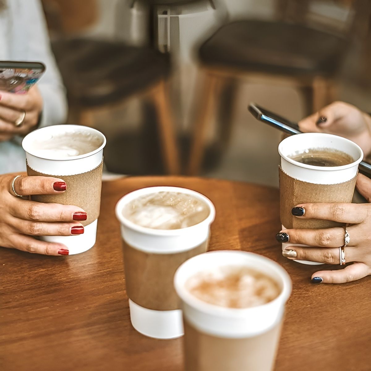 PASTELERIUSCL - Vaso Cafe Polipapel Vaso Kraft Vaso Ctapa+manga 12oz 100und Vaso Bebida Caliente Vaso Chocolate