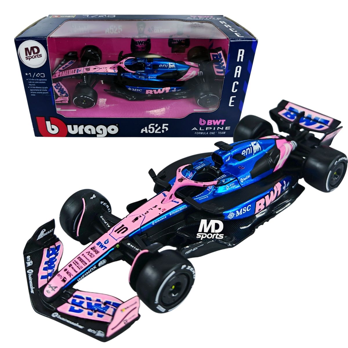 BBURAGO - Auto F1 Alpine A525 2025 #10 Pierre Gasly Caja Normal Burago 1:43