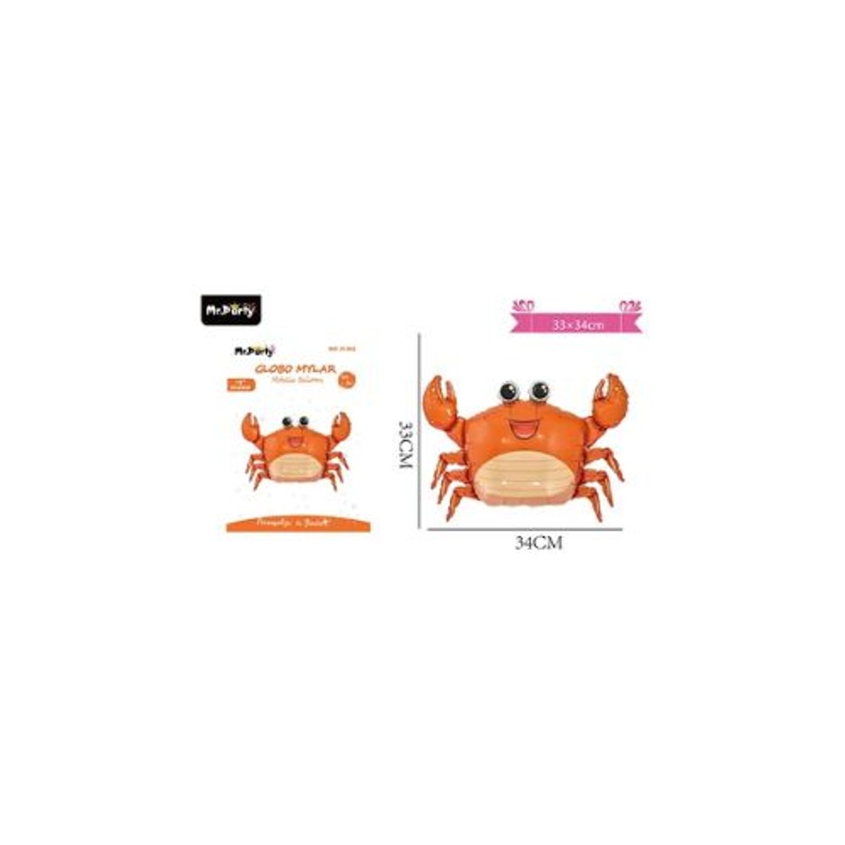 GENERICO - Globo metálico cangrejo 3334cm