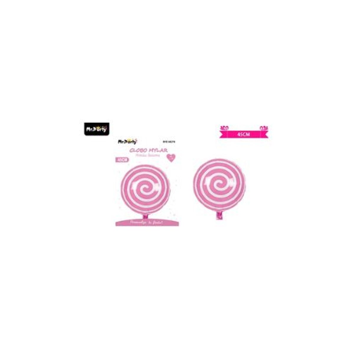 GENERICO - Globo metálico caramelo candy rosa 45cm