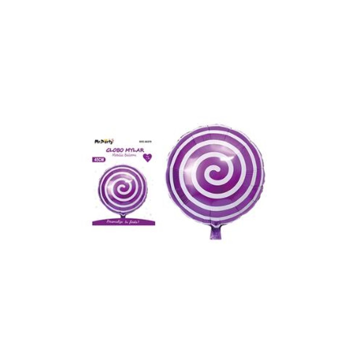 GENERICO - Globo metálico caramelo candy morado 45cm