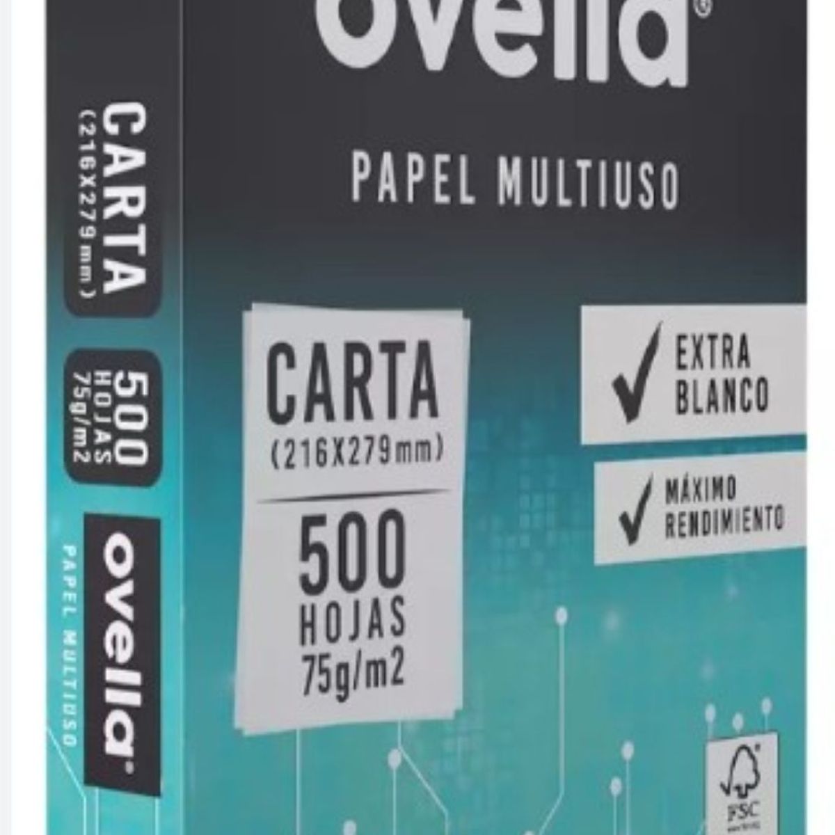 GENERICO - Resma Papel Tipo Carta Ovella - 500 Hojas - 75 gr