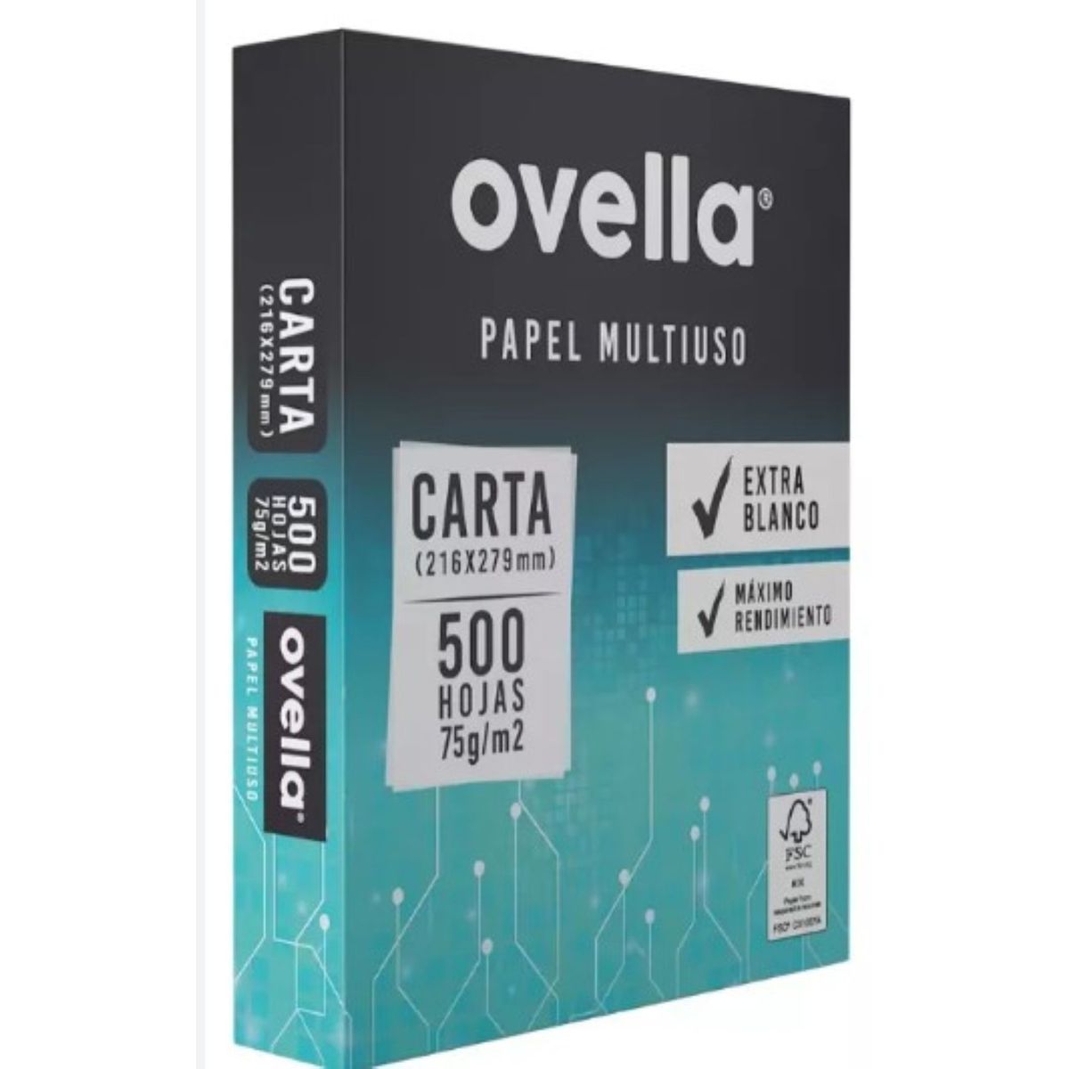 GENERICO - Resma Papel Tipo Carta Ovella - 500 Hojas - 75 gr