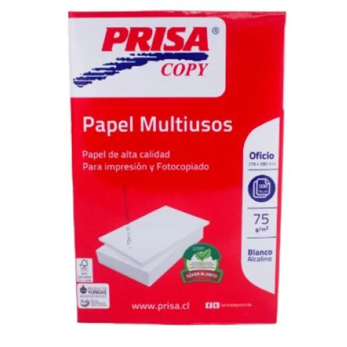 PRISA - Resma Papel Tipo Oficio Prisa - 500 Hojas - 75 gr