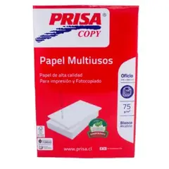 PRISA - Resma Papel Tipo Oficio - 500 Hojas - 75 gr