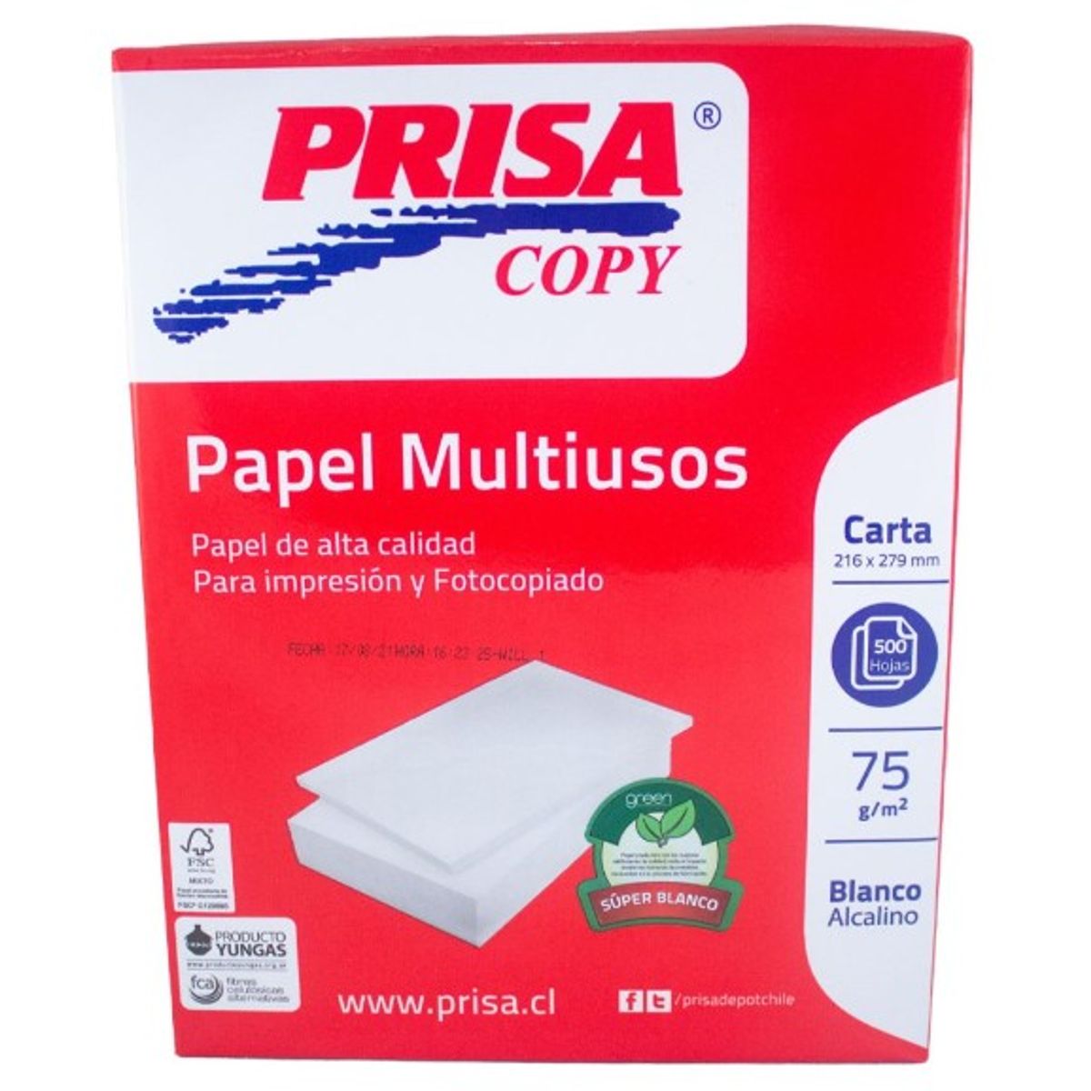PRISA - Resma Papel Tipo Carta Prisa - 500 Hojas - 75 gr