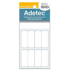 ADETEC - Etiquetas Manual 20 X 50 mm 80 Unid Blancas