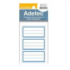 ADETEC - Etiquetas Manual 35 X 70 mm 24 Unid Azules