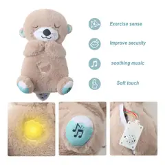 MOVI - NUTRIA PELUCHE APEGO CON MUSICA LUZ Y RESPIRACION PARA NIÑO