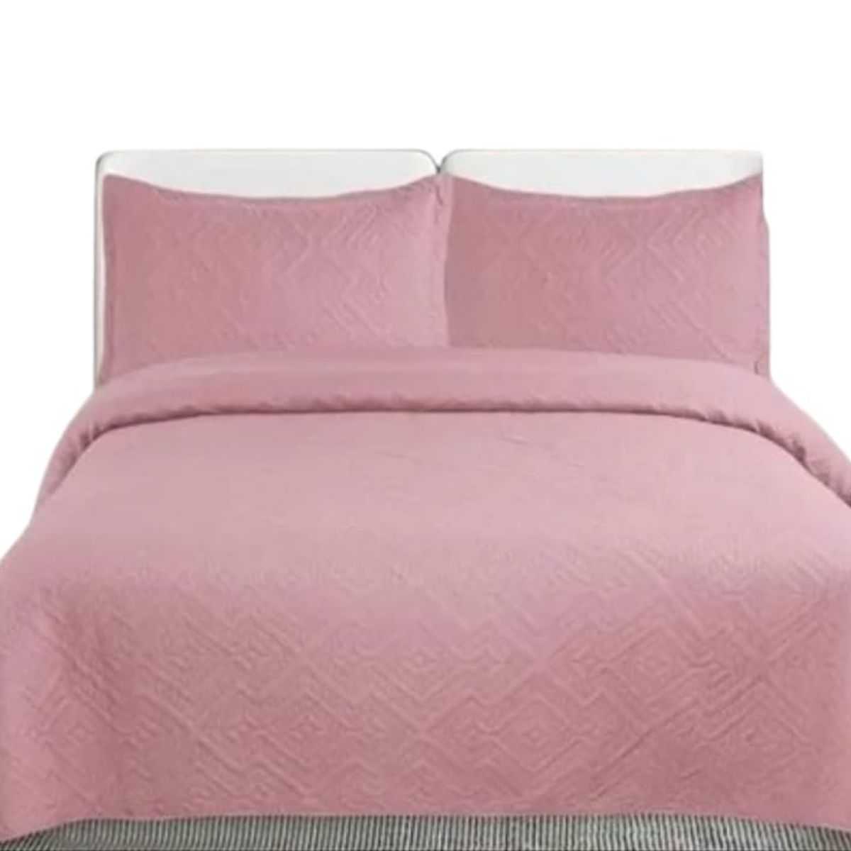 GENERICO - Cubrecama Quilt Super King Rosado