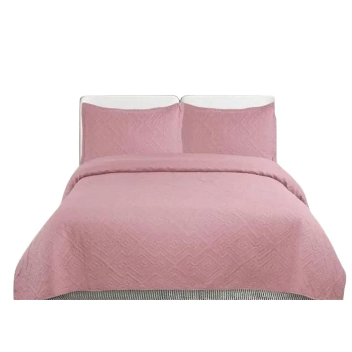 GENERICO - Cubrecama Quilt Super King Rosado