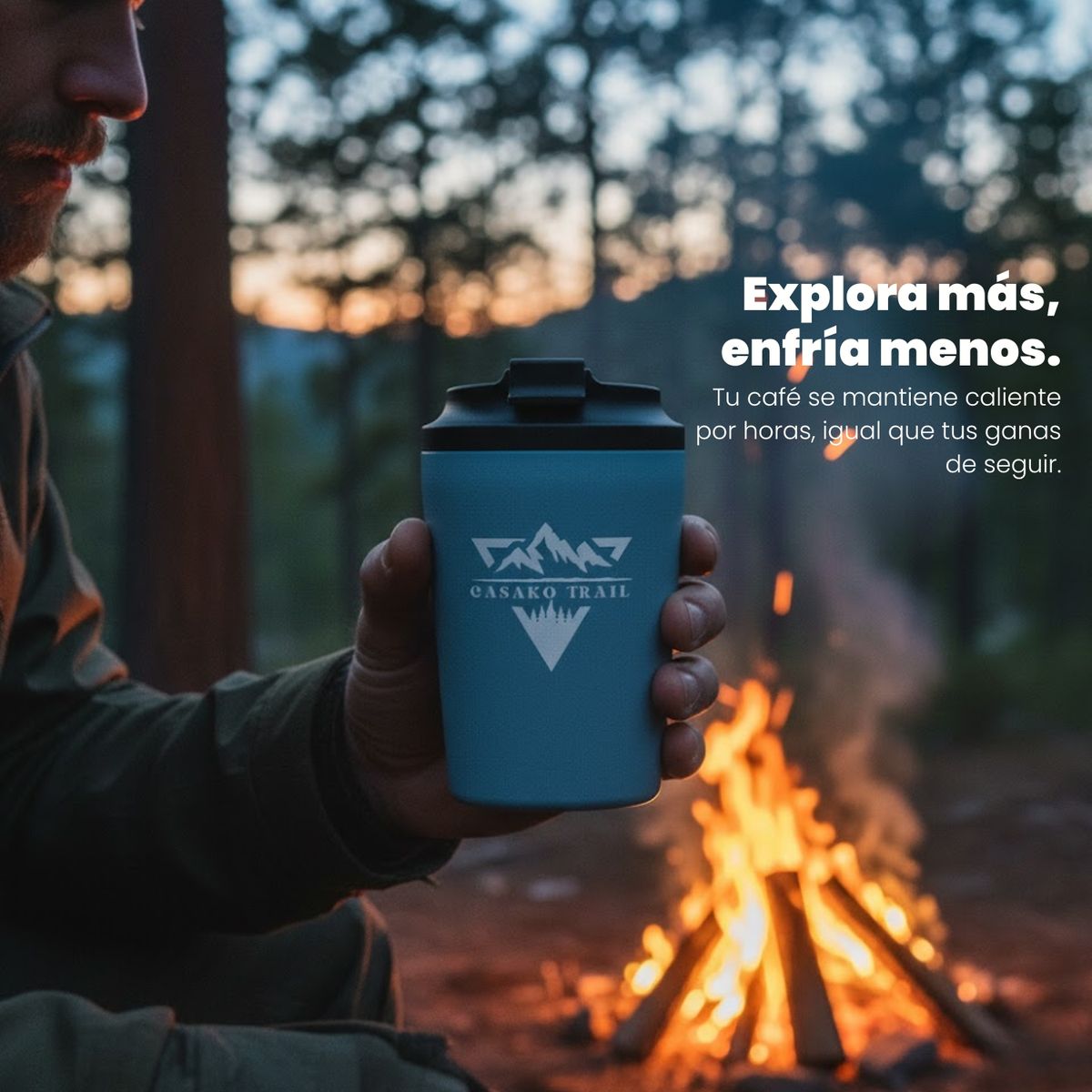 GENERICO - Mug térmico 350 ml para café FlipSeal acero inoxidable Azul Carbón