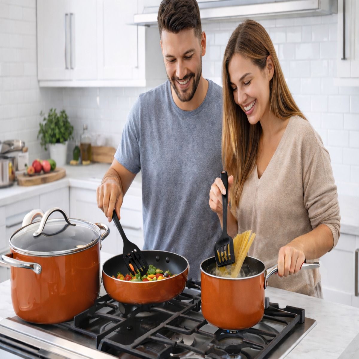 MOVI - Batería de Cocina 11 Piezas Antiadherente Universal