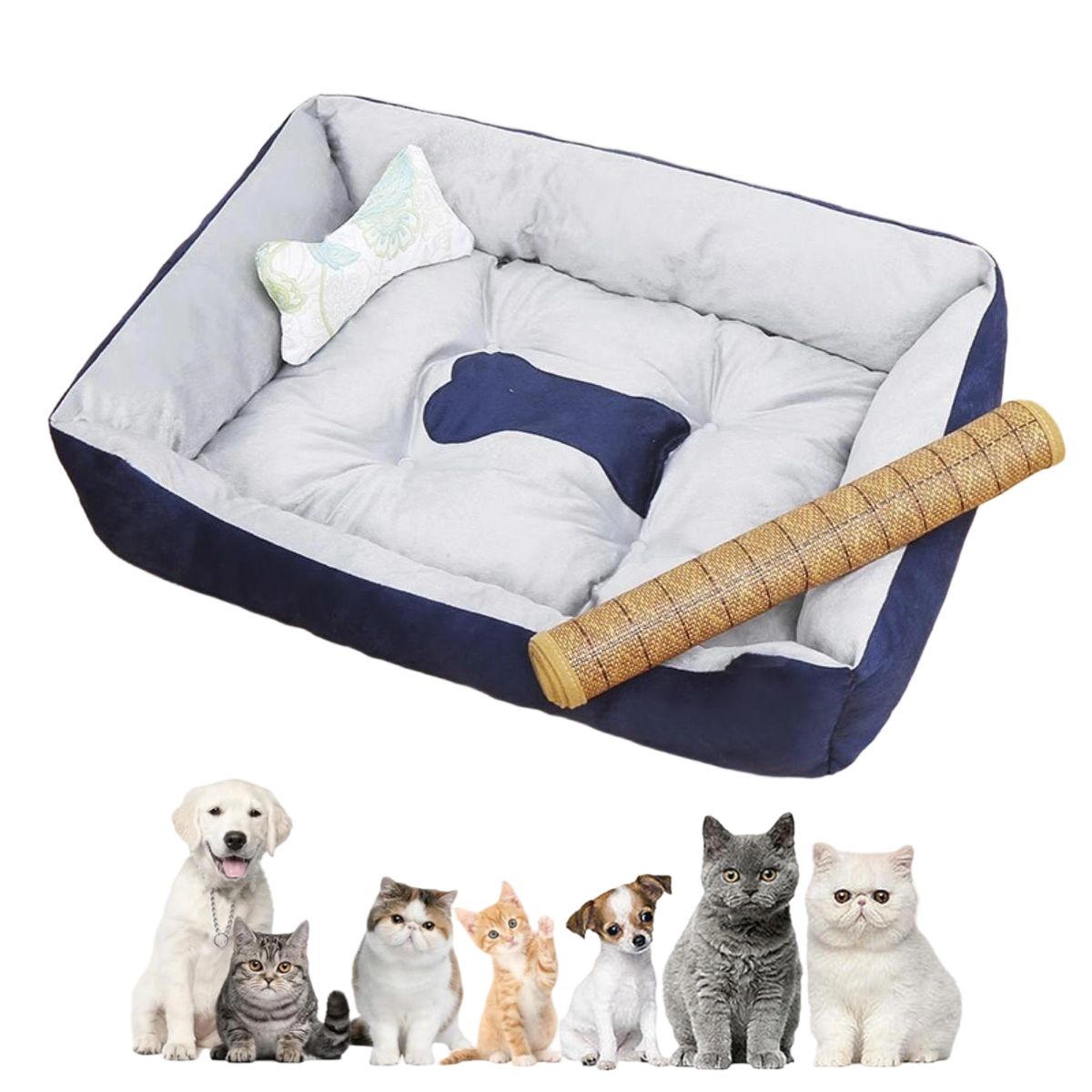 KINDA NICE - Cama Suave Para Mascotas Perros Y Gatos Talla 80x60cm