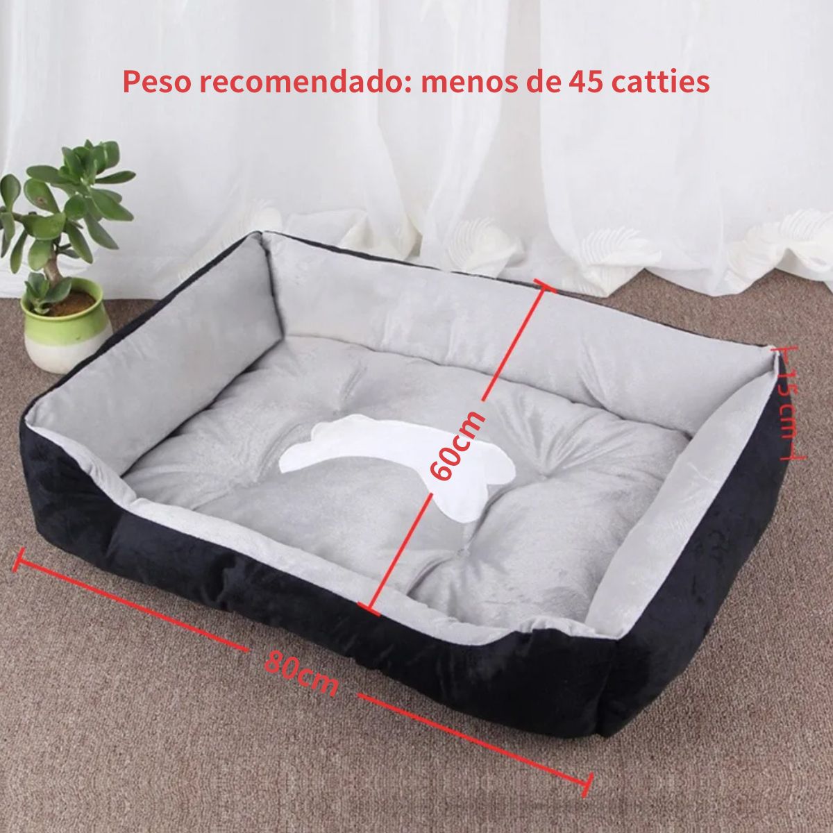 KINDA NICE - Cama Suave Para Mascotas Perros Y Gatos Talla 80x60cm