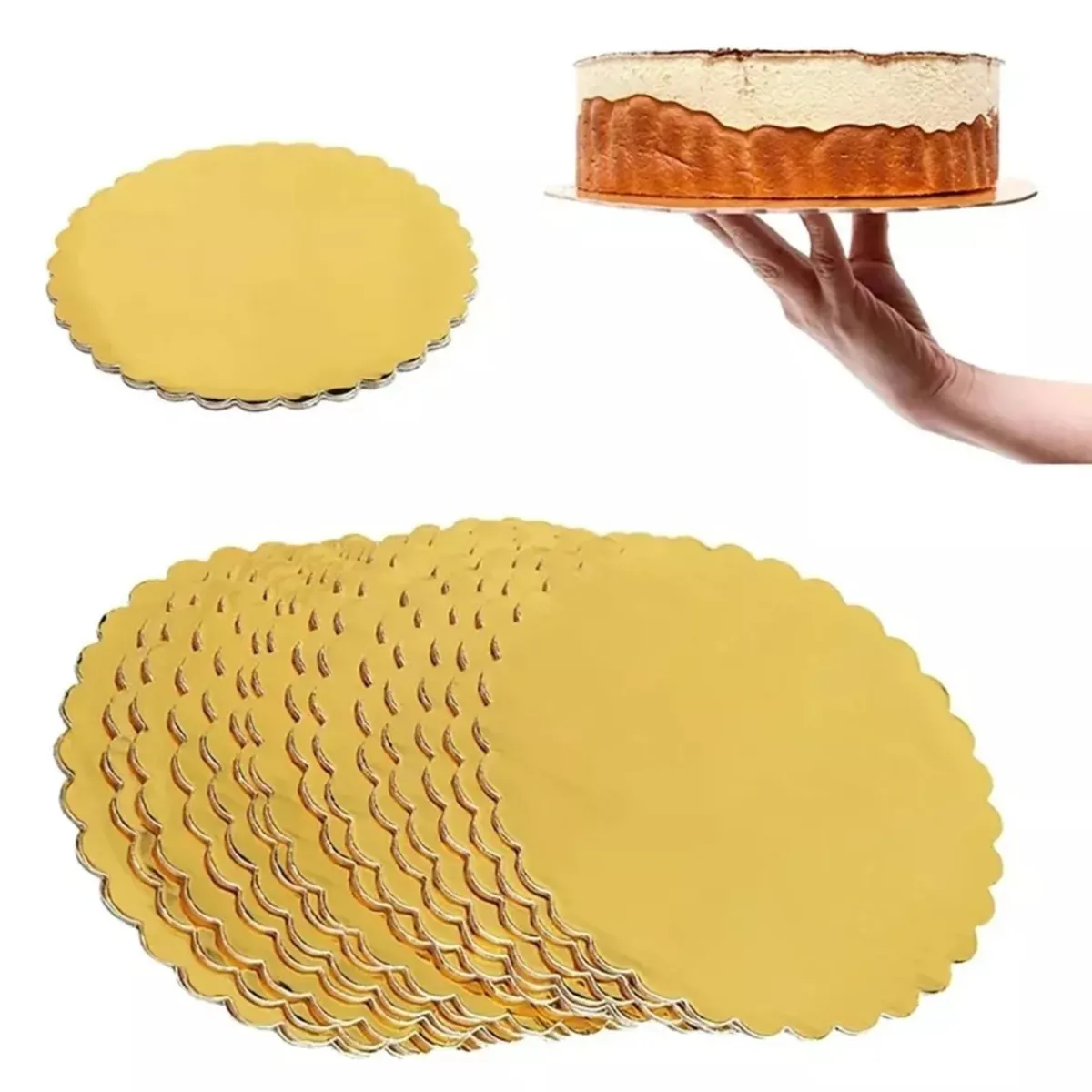 ATURE - Set 12 Bandeja Base Redonda Torta Pastel Carton 25 Cm