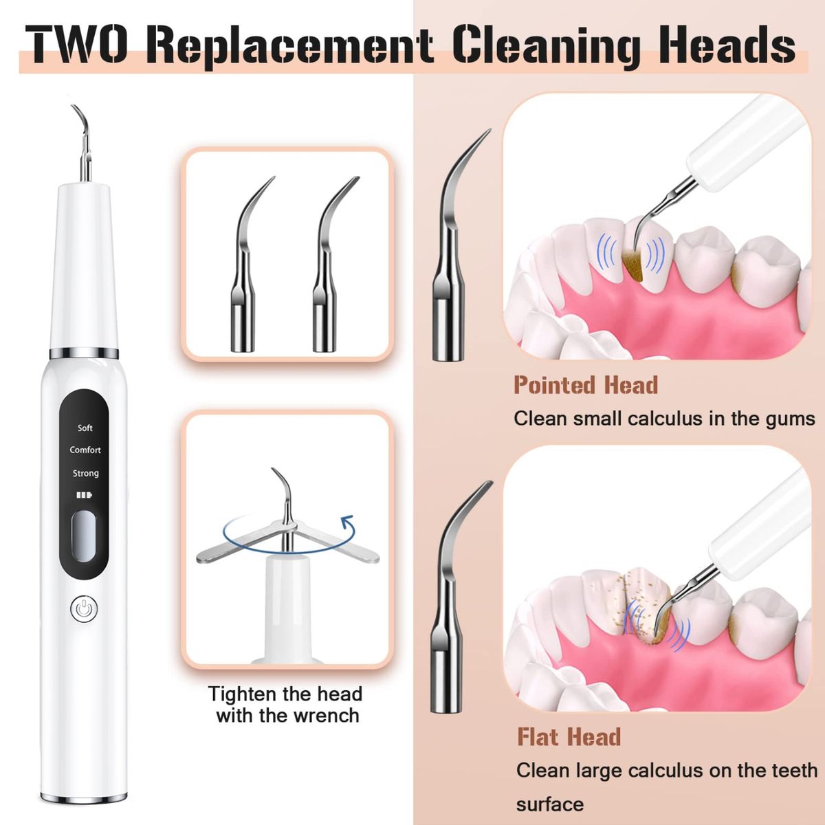 ATURE - Raspador Dental Eléctrico Ultrasónico Para Comodidad Diaria