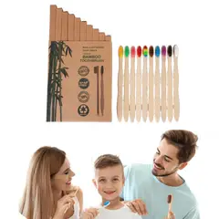 ATURE - 10 Cepillos De Dientes Bambú Ecológico Biodegradable Adulto