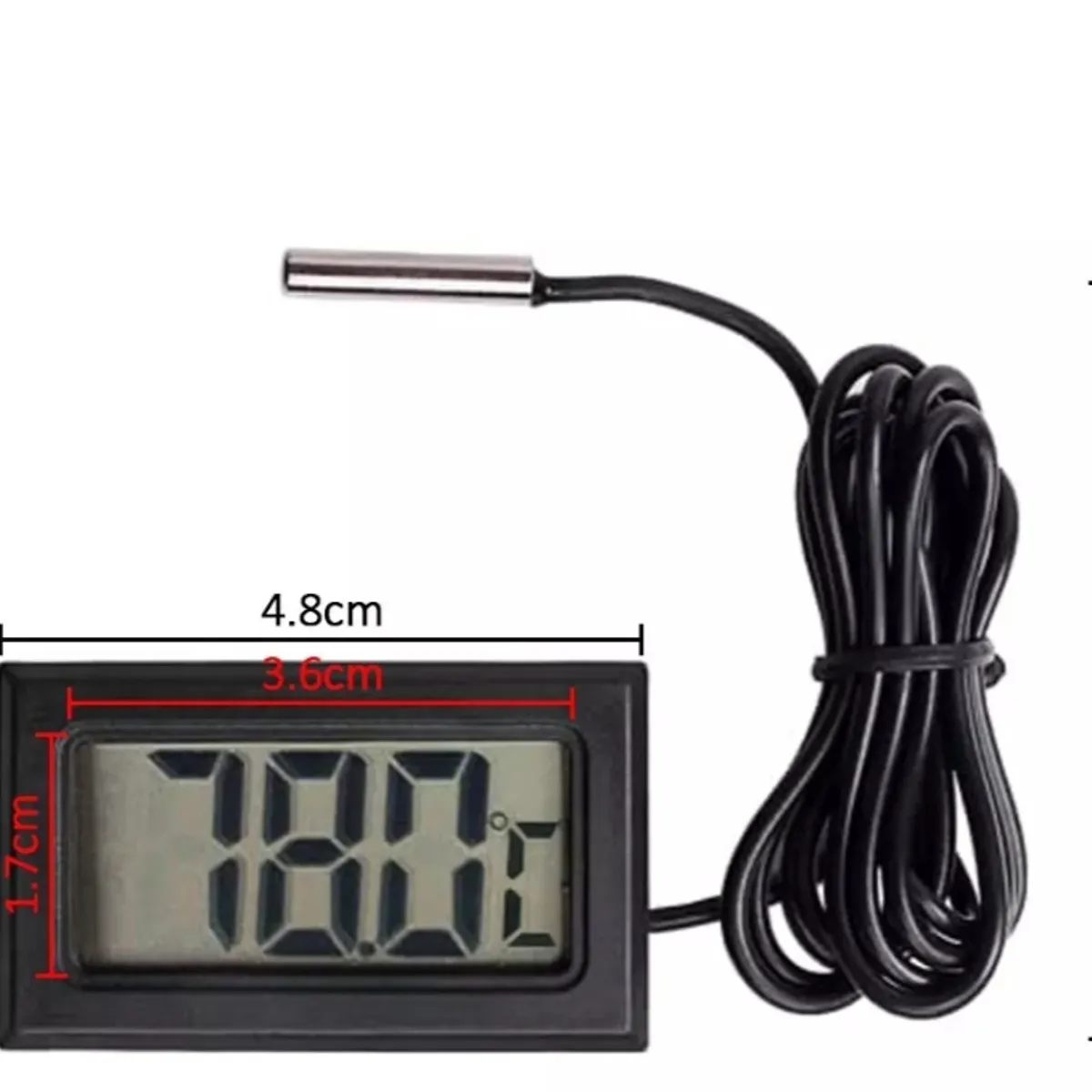 GENERICO - Pack 5 De Termómetros Digitales con Sonda para Peceras y Refrigeradores 2m