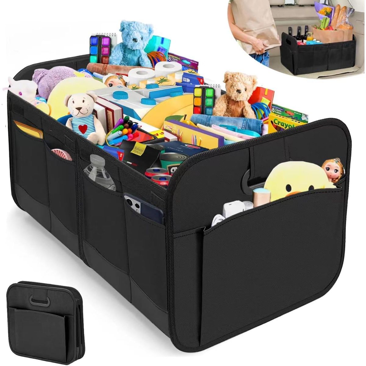 KUANGYE - Caja Organizadora De Maleta Auto Bolso Maletero Plegable Negro Puro Negro