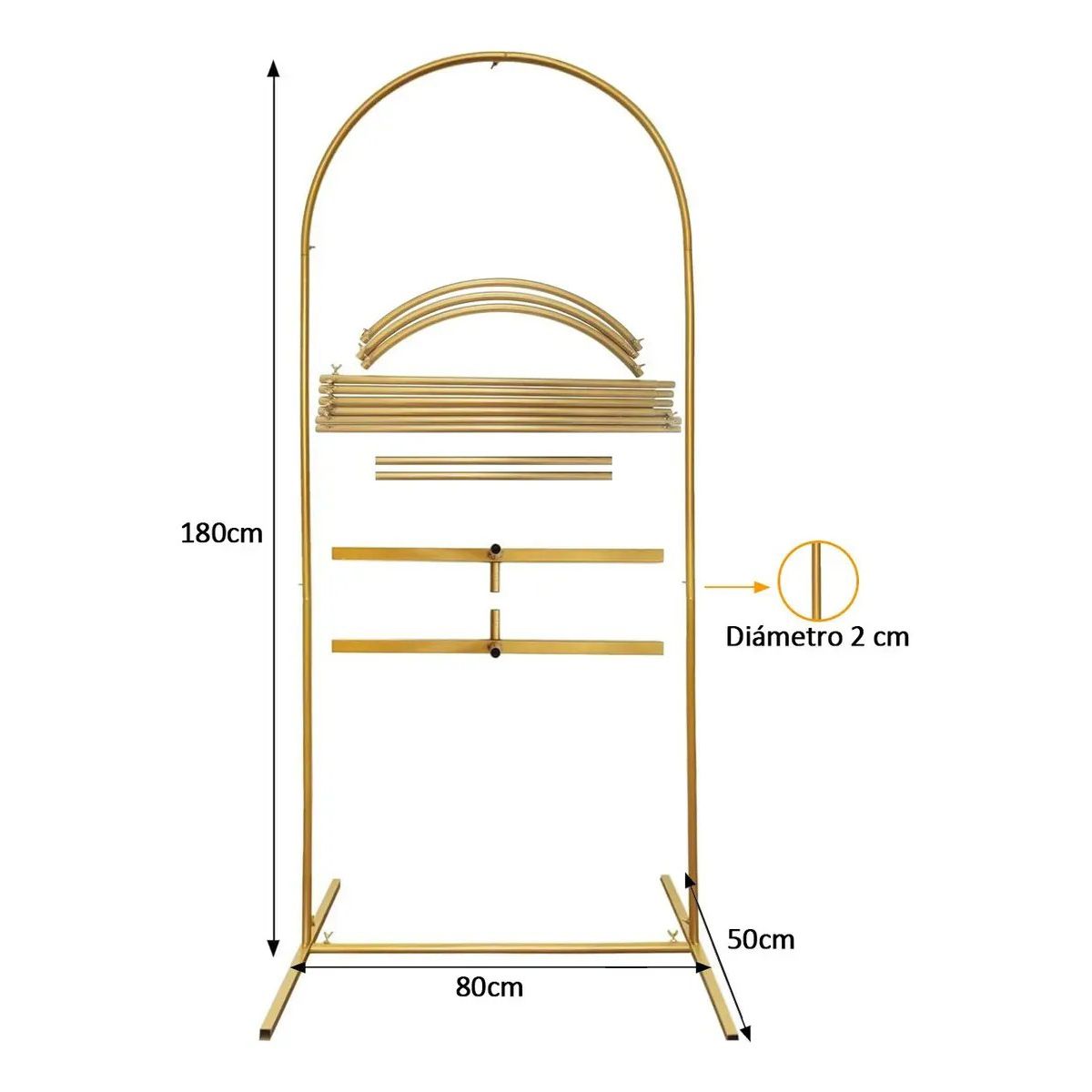 KUANGYE - 180cm×80cm Base Estructura Arco De Globos Decoraciones Aro