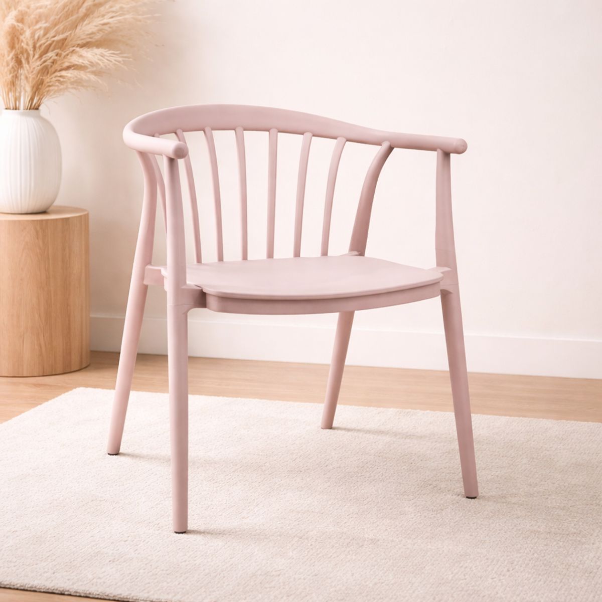 GENERICO - Pack 4 Sillas Woody de Polipropileno con Brazos - Interior y Exterior - Colores Variados