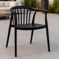 GENERICO - Pack 4 Sillas Woody de Polipropileno con Brazos - Interior y Exterior - Colores Variados