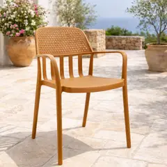 GENERICO - Pack 4 Sillas modelo Petra de Polipropileno con Apoyabrazos