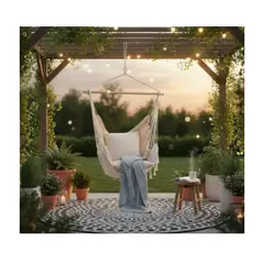 GENERICO - Silla Hamaca Colgante Boho de Interior o Exterior Beige